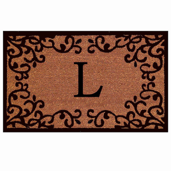 Calloway Mills Monogram Door Mat, Natural, Black, 18 in W x 30 in L 180021830L - main